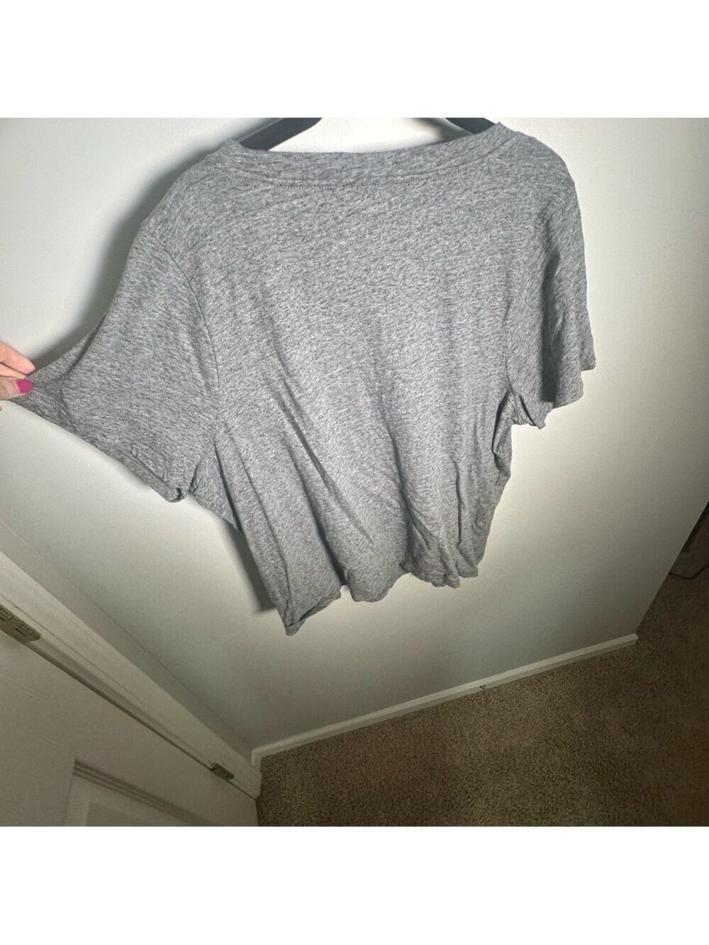 Madewell Heather Gray V Neck Tee 1X - Picture 4 of 4